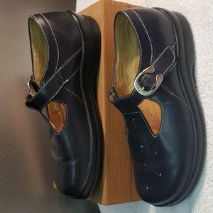 Birkenstock Footprints ALMA T-Strap Mary Janes Navy Blue Leather Size 38 / US 8